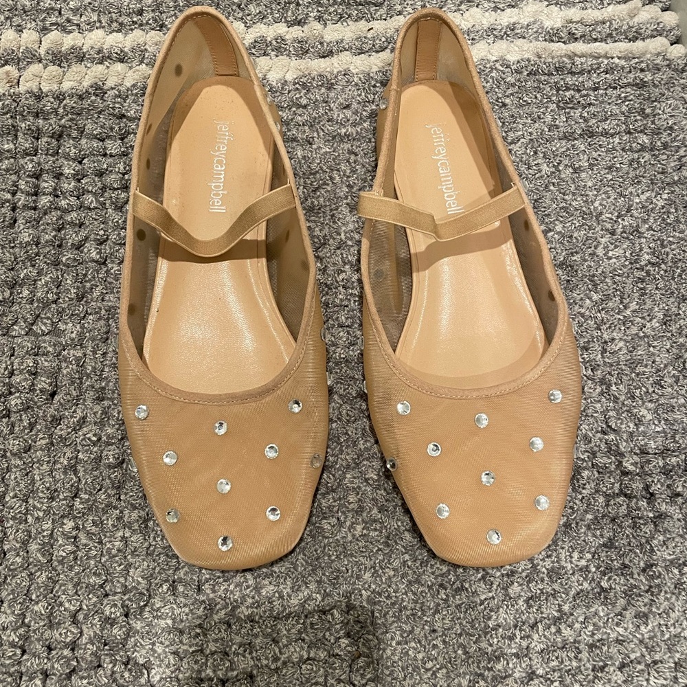 Jeffrey Campbell Jeweled mesh mary-jane ballet flat size 7